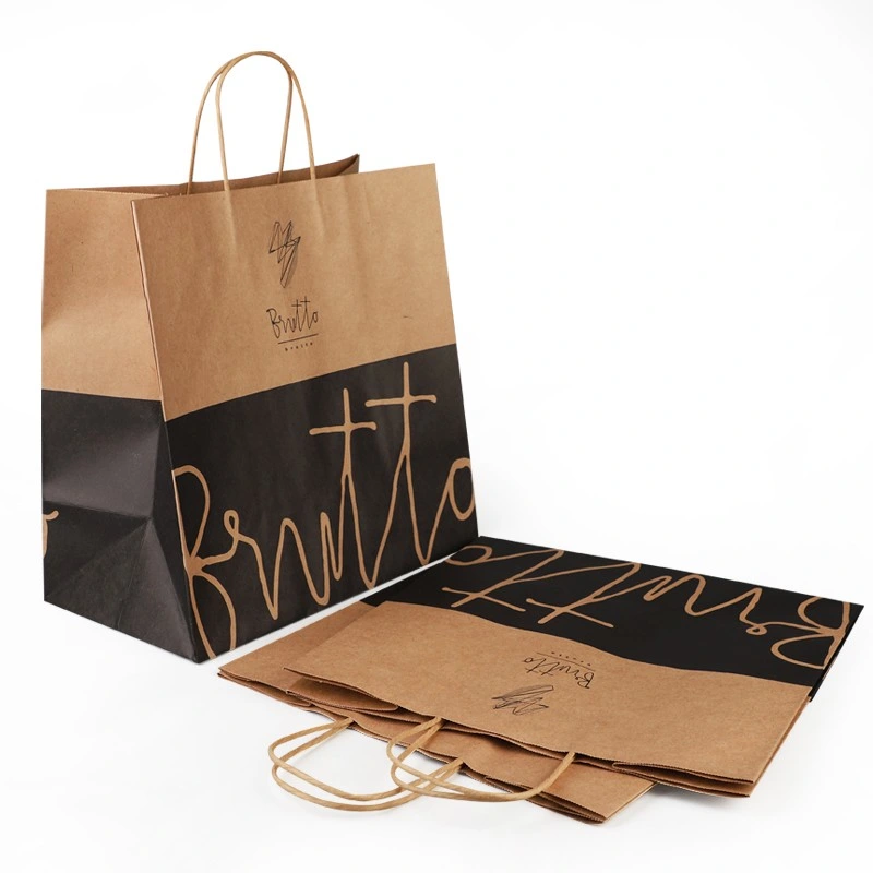 Top-Ranking Product Wholesale Custom Logo Eco Friendly Brown Fast Food Take Away Kraft Paper Bag