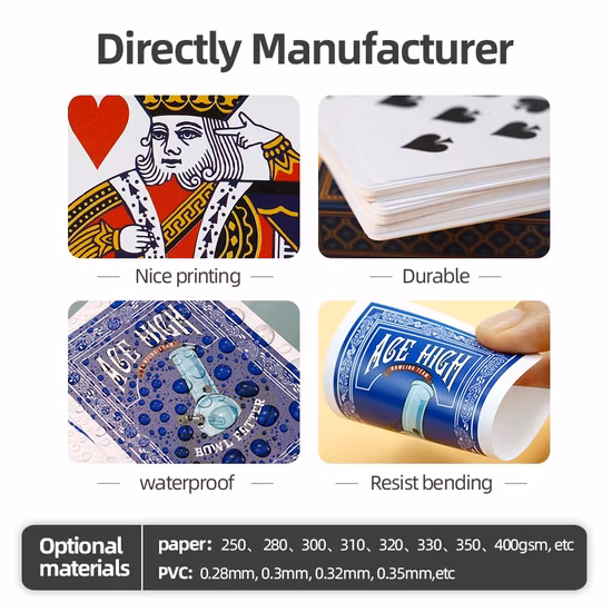 Großhandelspreis Katar Poker Karte Benutzerdefinierter Druck 100 % Kunststoff Saudi-Arabien Kuwait Spielkarte 100 % Kunststoff-Spielkarten